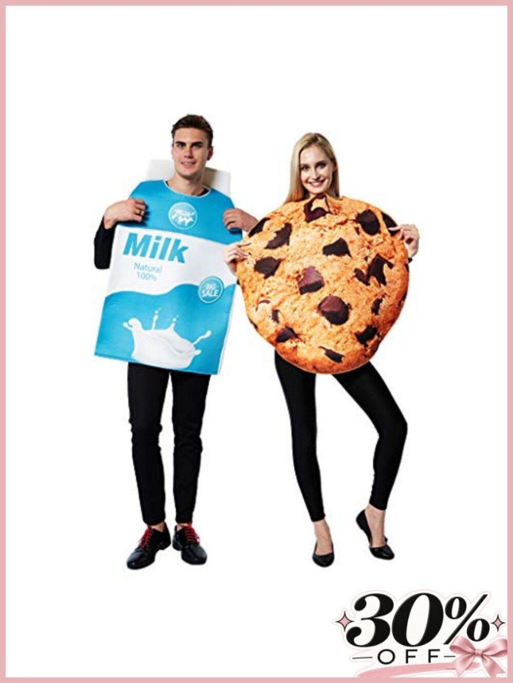 Couple Halloween Costume Cookies and Milk Carton Pullover Tunics